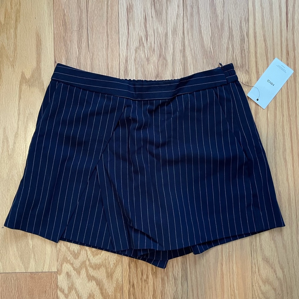 Mango Navy Pin Stripe Skort